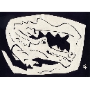 切り絵　図案　ワニ　AN-53
