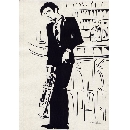 切り絵　MU-07 ミュージシャン