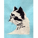 切り絵　図案　猫　AN-31
