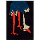 切り絵　図案　ダチョウ　AN-35