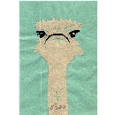 切り絵　図案　ダチョウ　AN-36