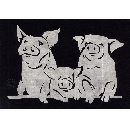 切り絵　図案　ブタ　AN-38
