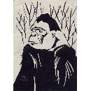 切り絵　図案　ゴリラ　AN-40