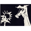 切り絵　図案　馬　AN-49
