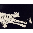 切り絵　図案　ワニ　AN-52